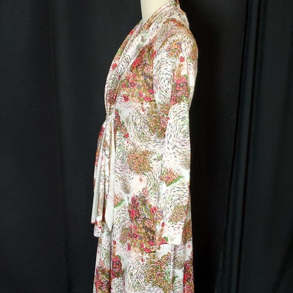 Vtg Floral Knit maxi dress, 60s/70s, vtg 14 (S/M) - Picture 6 of 12